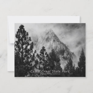 Castle Crags Moody Black and White Postkarte