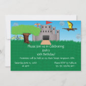 Castle Dragon Themed Geburtstag Einladung (Vorderseite)