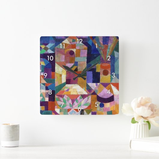 Castle Garden, Paul Klee Quadratische Wanduhr (Zuhause)