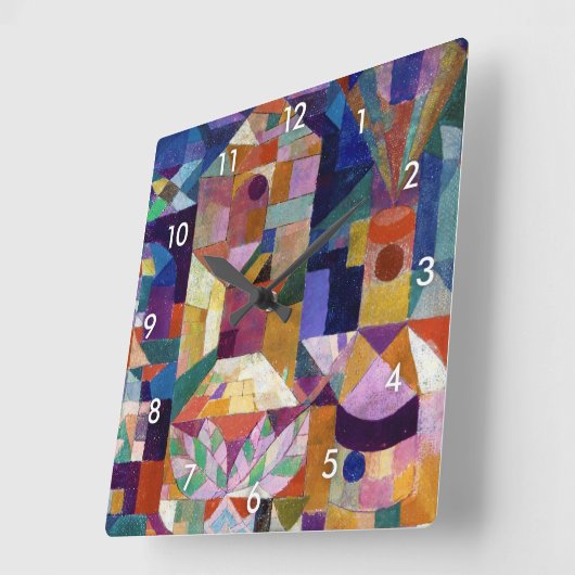 Castle Garden, Paul Klee Quadratische Wanduhr (Winkel)