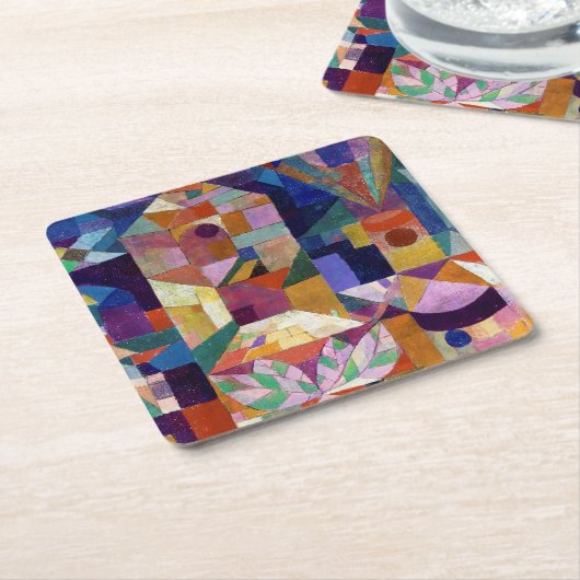 Castle Garden, Paul Klee Rechteckiger Pappuntersetzer (angewinkelt)