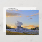 Castle Geyser at Sunset, Yellowstone National Park Postkarte (Vorne/Hinten)