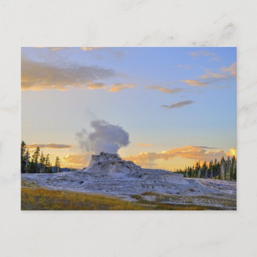 Castle Geyser at Sunset, Yellowstone National Park Postkarte (Vorderseite)