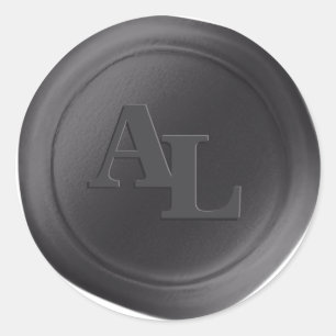 Castle Grey Wax Siegel Monogram Wedding Stickers