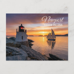 Castle Hill Leuchtturm Newport Rhode Island RI Postkarte