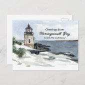 Castle Hill Lighthouse Narragansett Bay Newport RI Postkarte (Vorne/Hinten)