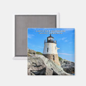 Castle Hill Lighthouse, Rhode Island Magnet (Vorderseite/Rückseite)