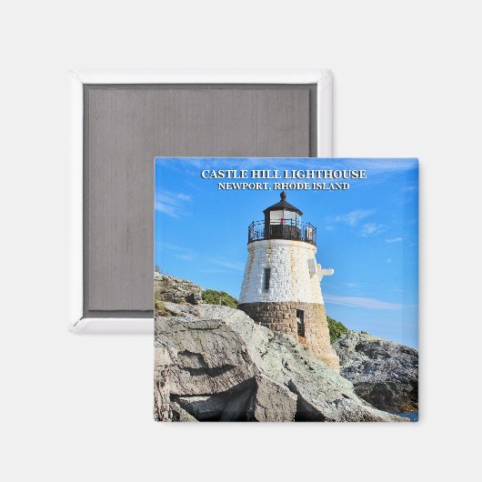 Castle Hill Lighthouse, Rhode Island Magnet (Vorderseite/Rückseite)