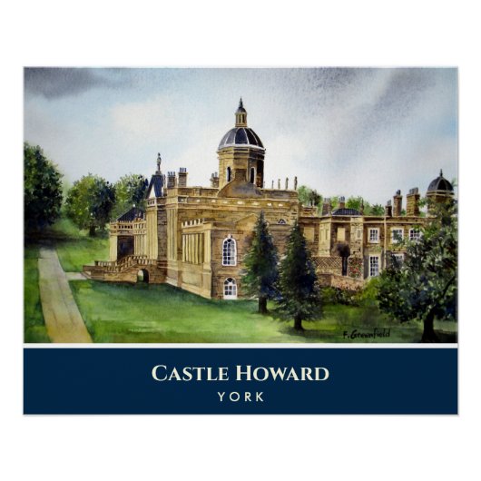 Castle Howard York England Aquarellmalerei Poster (Vorderseite)