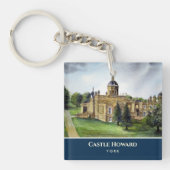 Castle Howard York England Aquarellmalerei Schlüsselanhänger (Vorderseite)