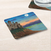 "Castle Island" Landschaftliche Burginsel Unterset Rechteckiger Pappuntersetzer (angewinkelt)