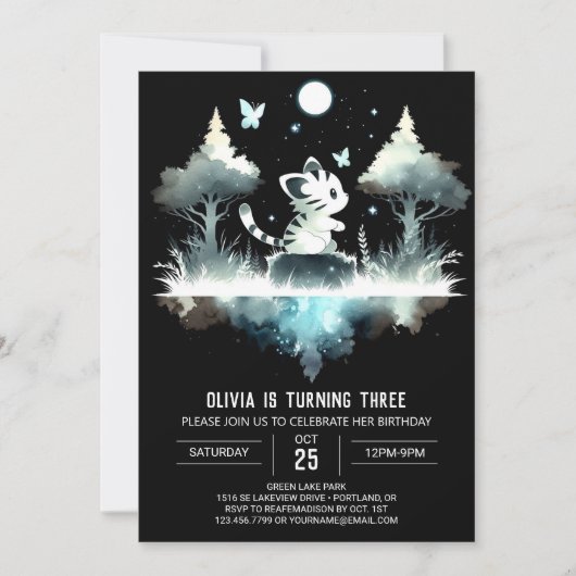 Castle Little Tiger Birthday Einladung (Vorderseite)