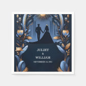 Castle Luxury Fuchsia Crown Royal Blue Wedding Serviette (Vorderseite)