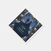 Castle Luxury Fuchsia Crown Royal Blue Wedding Serviette (Ecke)