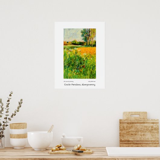 Castle Meadows, Abergavenny Print oder Poster (Küche)