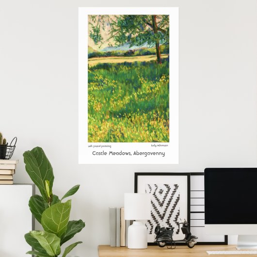 Castle Meadows, Abergavenny Print oder Poster (Heimbüro)