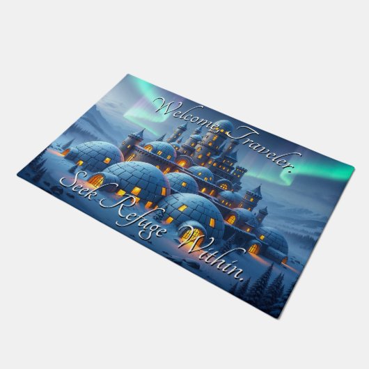 Castle of Winter Hearth Fußmatte (Schrägansicht)