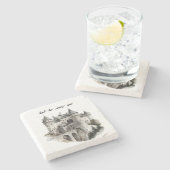 Castle Owl Be Seeing You Steinuntersetzer (Seitenansicht)