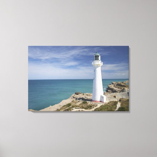 Castle Point Lighthouse, Castlepoint, Wairarapa, Leinwanddruck (Vorderseite)
