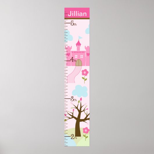 Castle/Princess Dreams Growth Chart Behielt auf 8x Poster (Vorne)