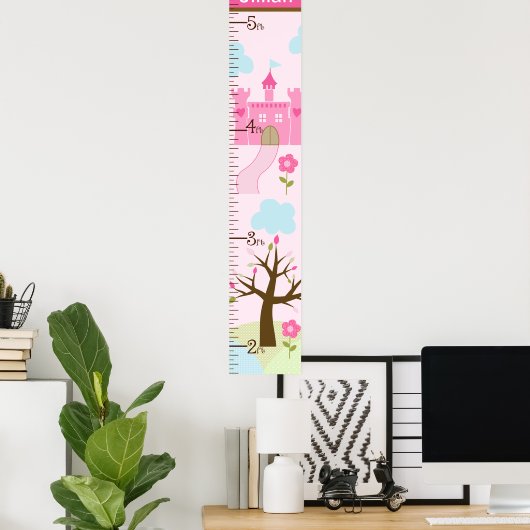 Castle/Princess Dreams Growth Chart Behielt auf 8x Poster (Heimbüro)