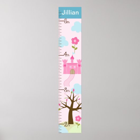 Castle/Princess Dreams Growth Chart Behielt auf 8x Poster (Vorne)