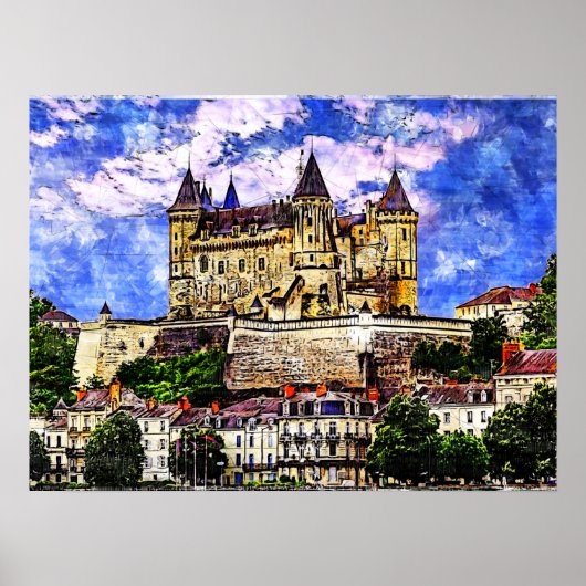 Castle Saumur, Loire Valley, Frankreich. Poster (Vorne)