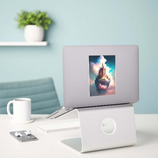 Castle Sky Clouds Fantasy Art Sticker (Laptop auf Schreibtisch)