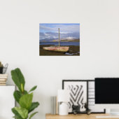 Castle Stalker mit Fischerboot im Poster (Heimbüro)