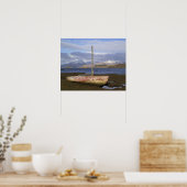 Castle Stalker mit Fischerboot im Poster (Küche)