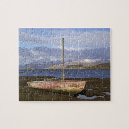 Castle Stalker mit Fischerboot im Puzzle (Horizontal)