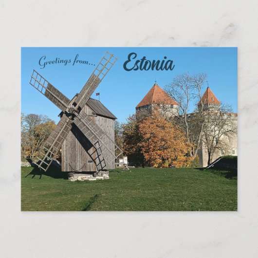 Castle Windmill in Kuressaare Saare County Estonia Postkarte (Vorderseite)