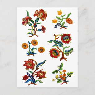 Castlemane Jacobean Stickerei Postkarte
