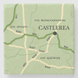 Castlerea Landkreis Roscommon Ireland Road Map Steinuntersetzer