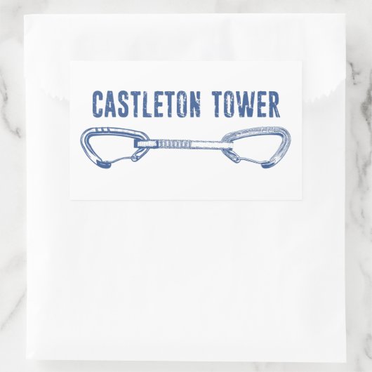 Castleton Tower Klettern Rechteckiger Aufkleber (Tasche)