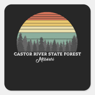 Castor River Staat Forest Missouri Quadratischer Aufkleber