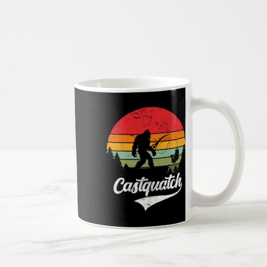 Castquatch Funny B Fisherman Fishing Meme Kaffeetasse (Rechts)