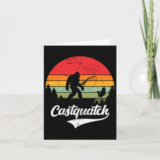 Castquatch Funny B Fisherman Fishing Meme Karte (Vorderseite)