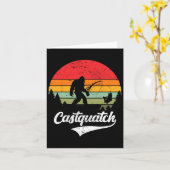 Castquatch Funny B Fisherman Fishing Meme Karte (Gelbe Blume)