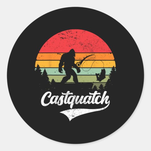 Castquatch Funny Byss Fisherman Fishing Meme  Runder Aufkleber (Vorderseite)