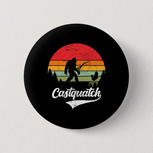 Castquatch Lustig Byss Fischer Angeln Meme Button (Vorderseite)
