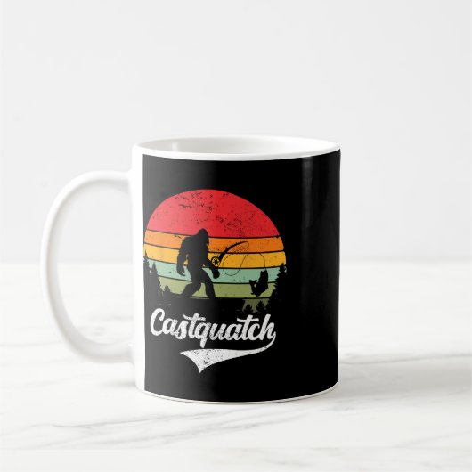 Castquatch Lustig Byss Fischer Angeln Meme  Kaffeetasse (Links)