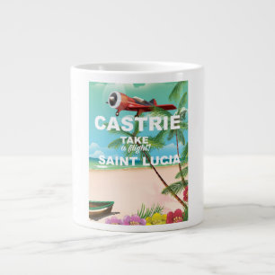 Castrie Saint Lucia Vintage Reiseplakat Jumbo-Tasse