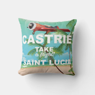Castrie Saint Lucia Vintage Reiseplakat Kissen