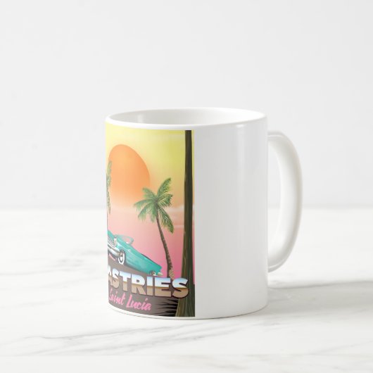 Castries Saint Lucia exotische tropische Reise-Pos Kaffeetasse (VorderseiteRechts)
