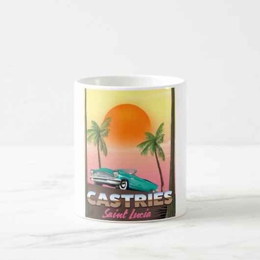 Castries Saint Lucia exotische tropische Reise-Pos Kaffeetasse (Mittel)