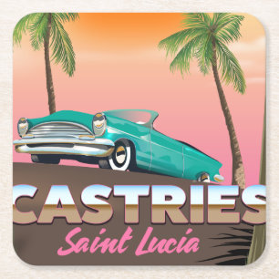 Castries Saint Lucia exotisches tropisches Reisepl Rechteckiger Pappuntersetzer
