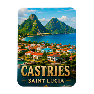 Castries Saint Lucia Karibik Hafen Reise Souvenir Magnet