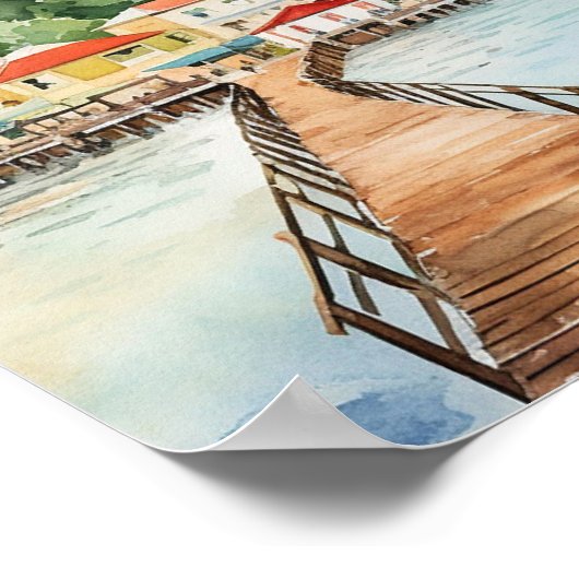 Castries Saint Lucia Malerei Poster (Ecke)