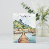 Castries Saint Lucia Malerei Postkarte (Stehend Vorderseite)